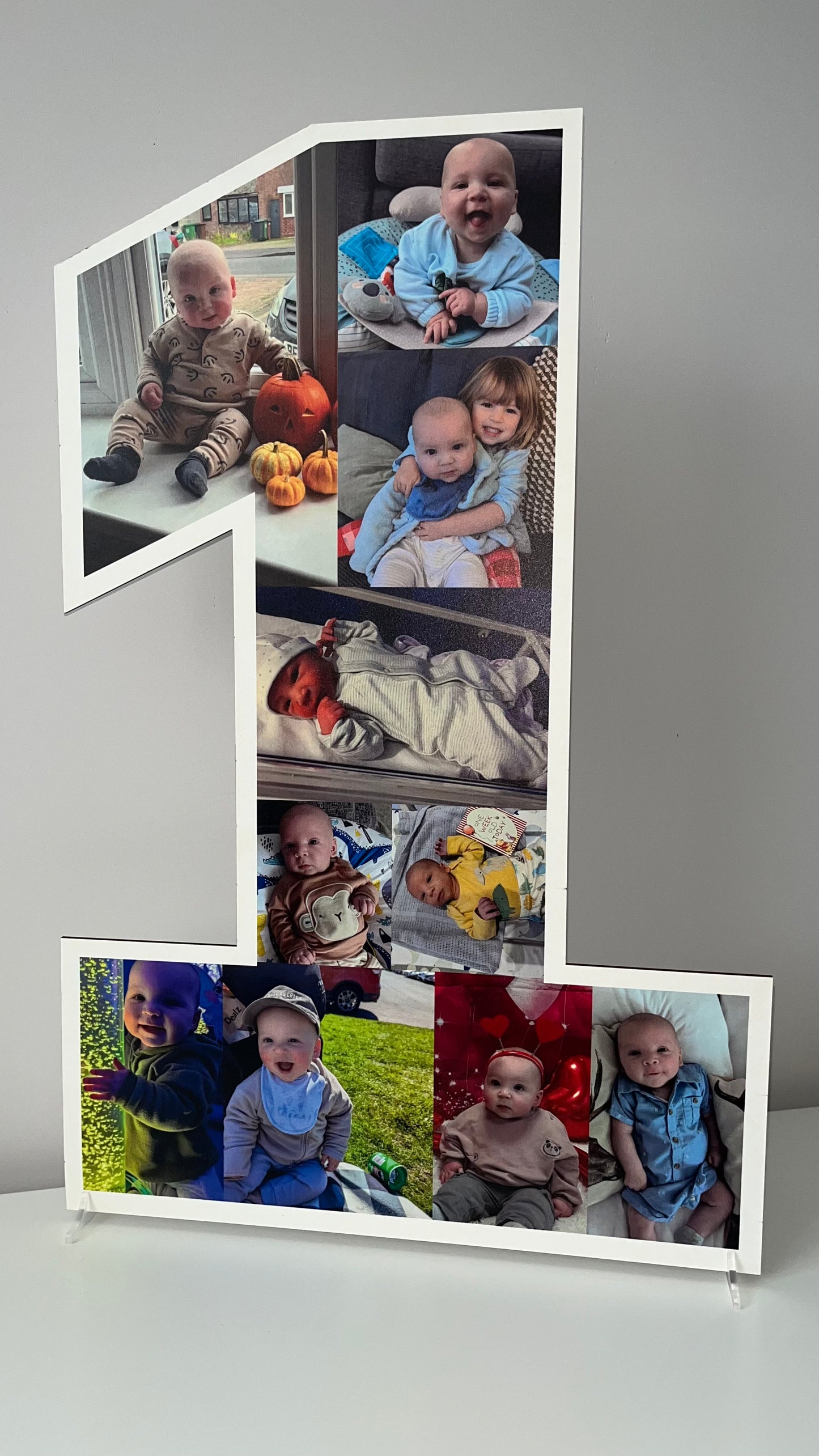 Personalised Birthday Photo Collage Board- Single number