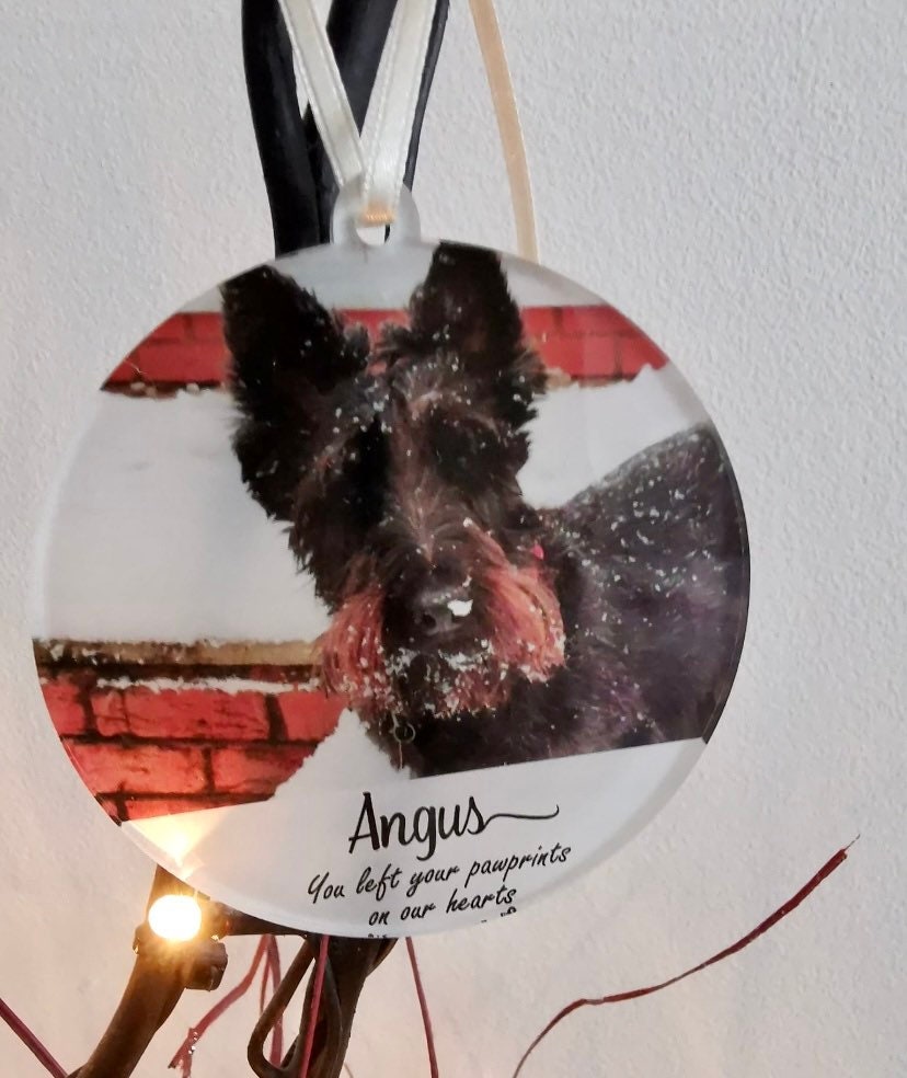 Dog Memorial Photo bauble