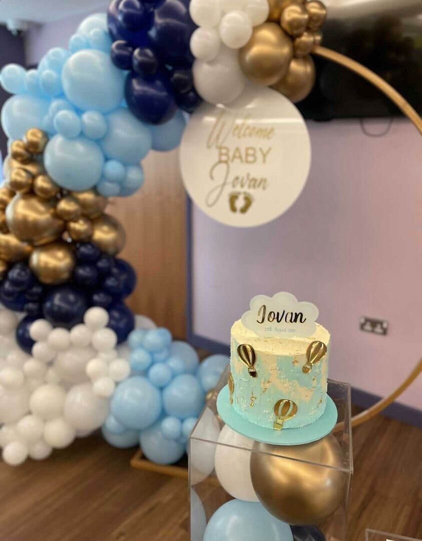 Air Balloon and Name Cloud Cake Charm & Topper set- Birthday cake - Christening cake- Baby Shower cake- Arrival cake