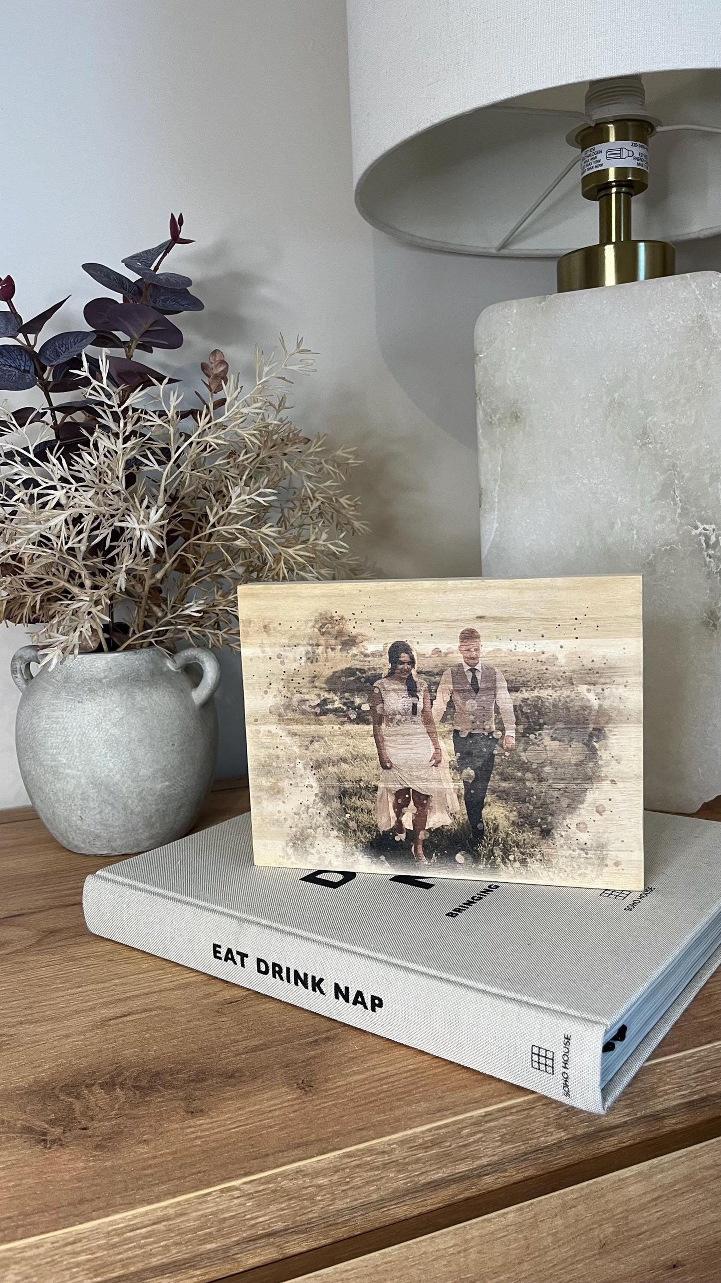 Wedding Watercolour Wooden Block
