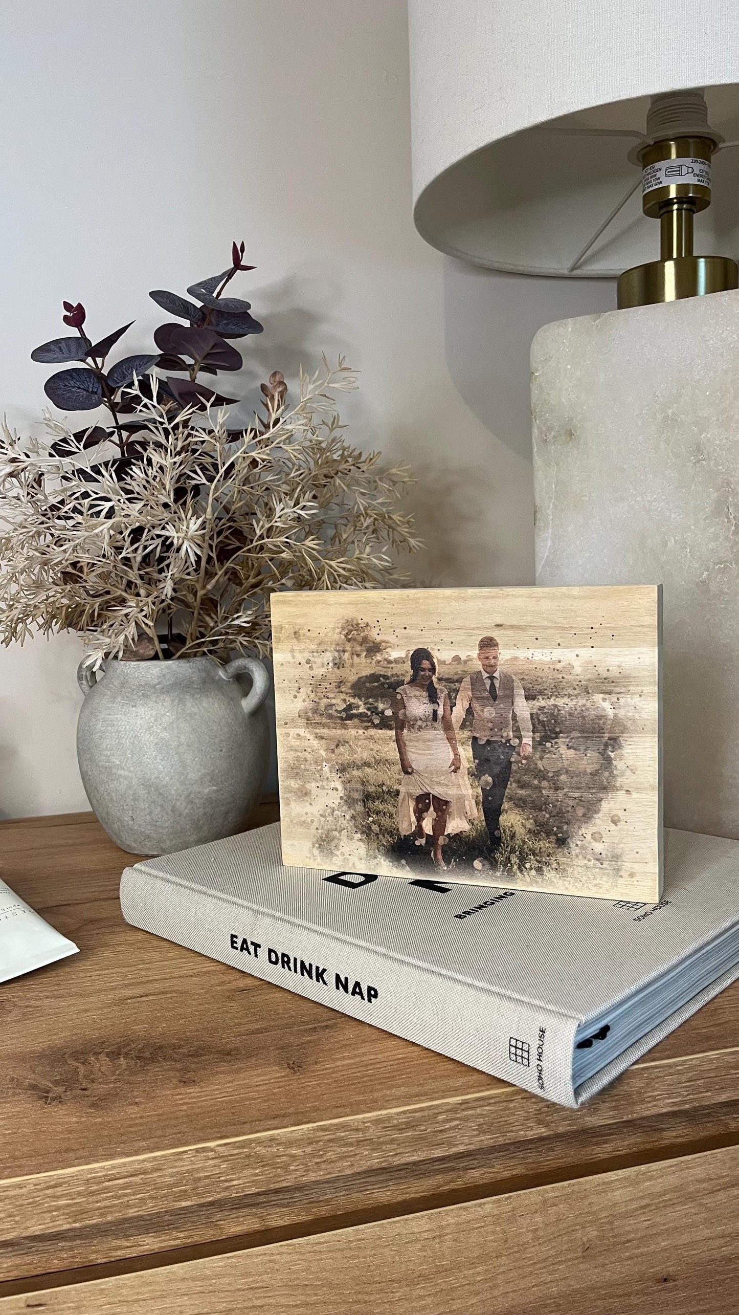 Wedding Watercolour Wooden Block