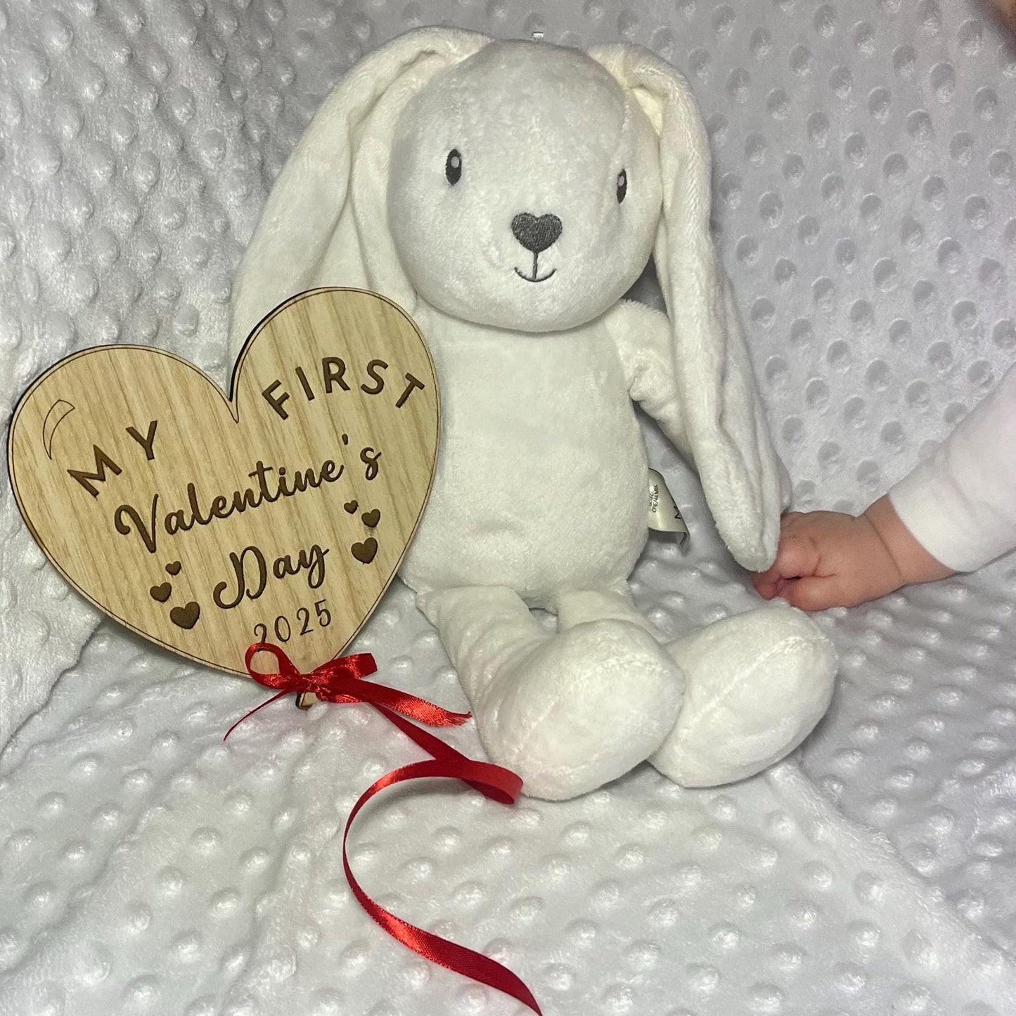 Baby's First Valentine's Photo Prop – Wooden Heart Balloon