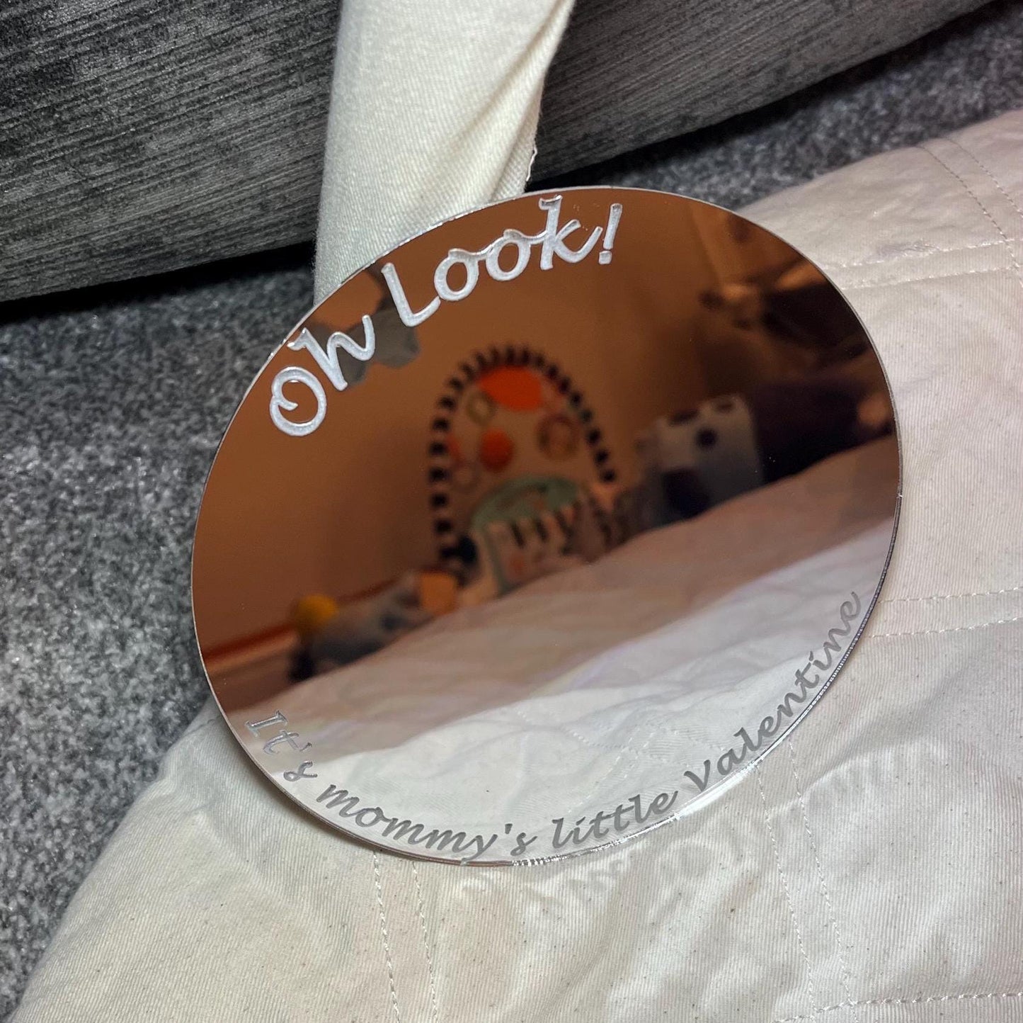 Engraved Baby Mirror – ‘Mommy’s Little Valentine’ Baby Gift