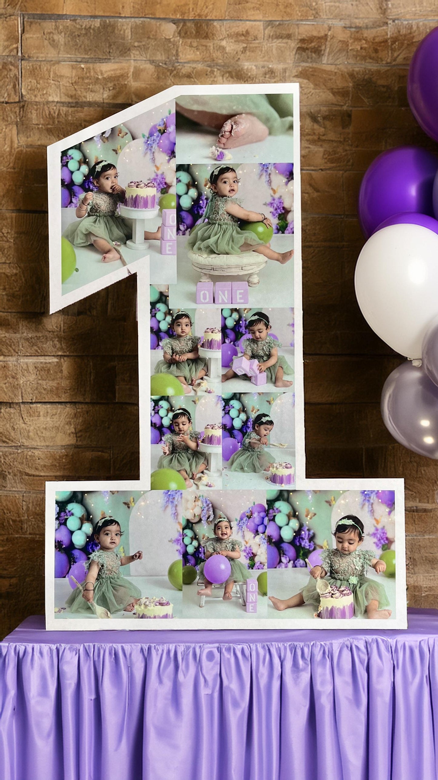 Personalised Birthday Cake Smash Photo Collage Board