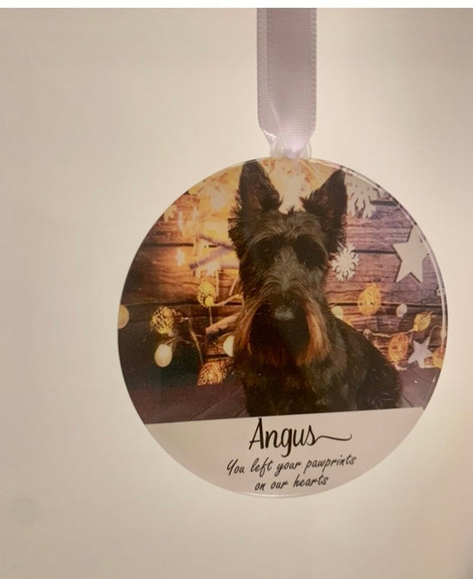 Dog Memorial Photo bauble