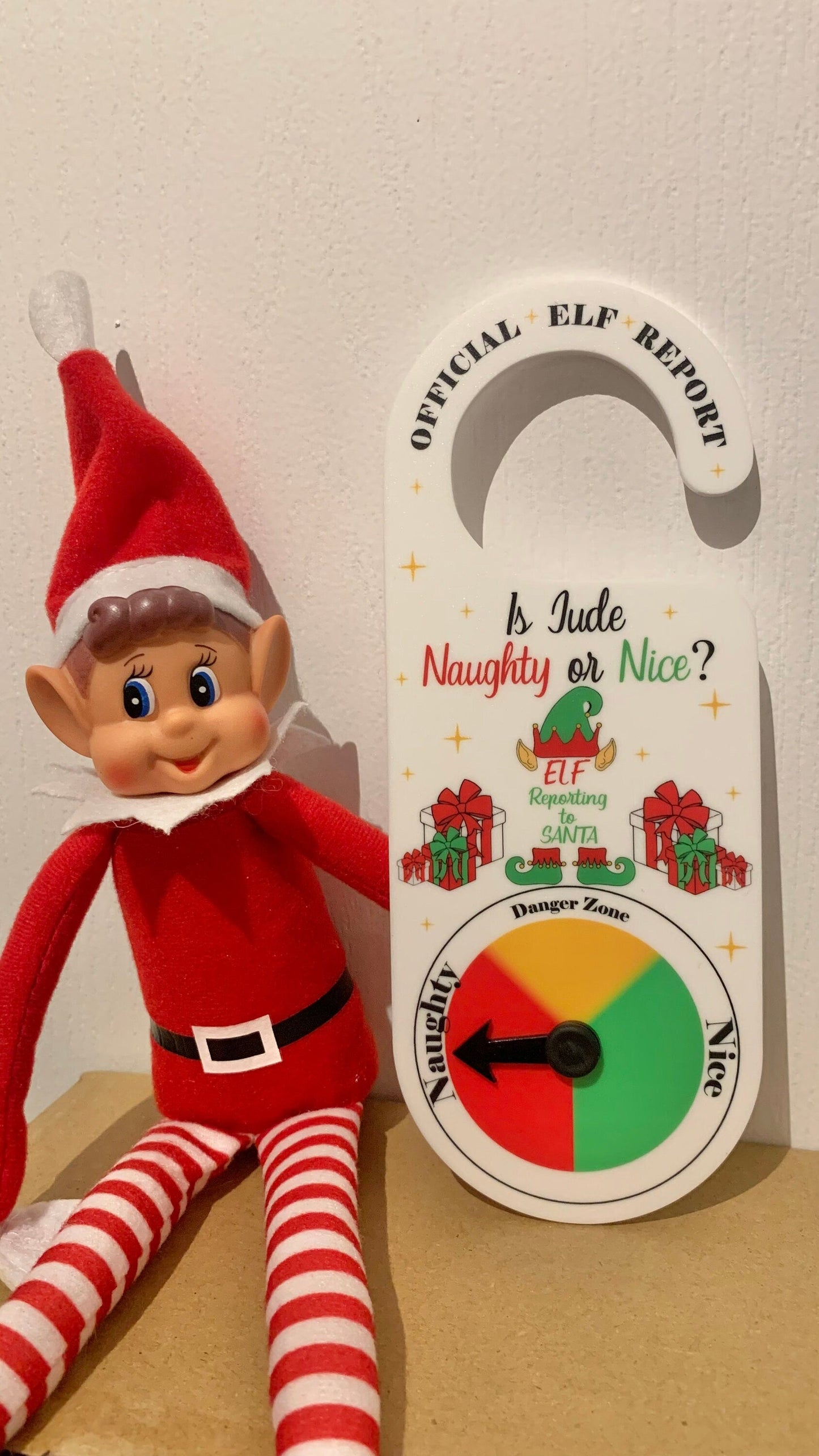 Naughty or Nice Elf Report Door Hanger - Elf on the shelf