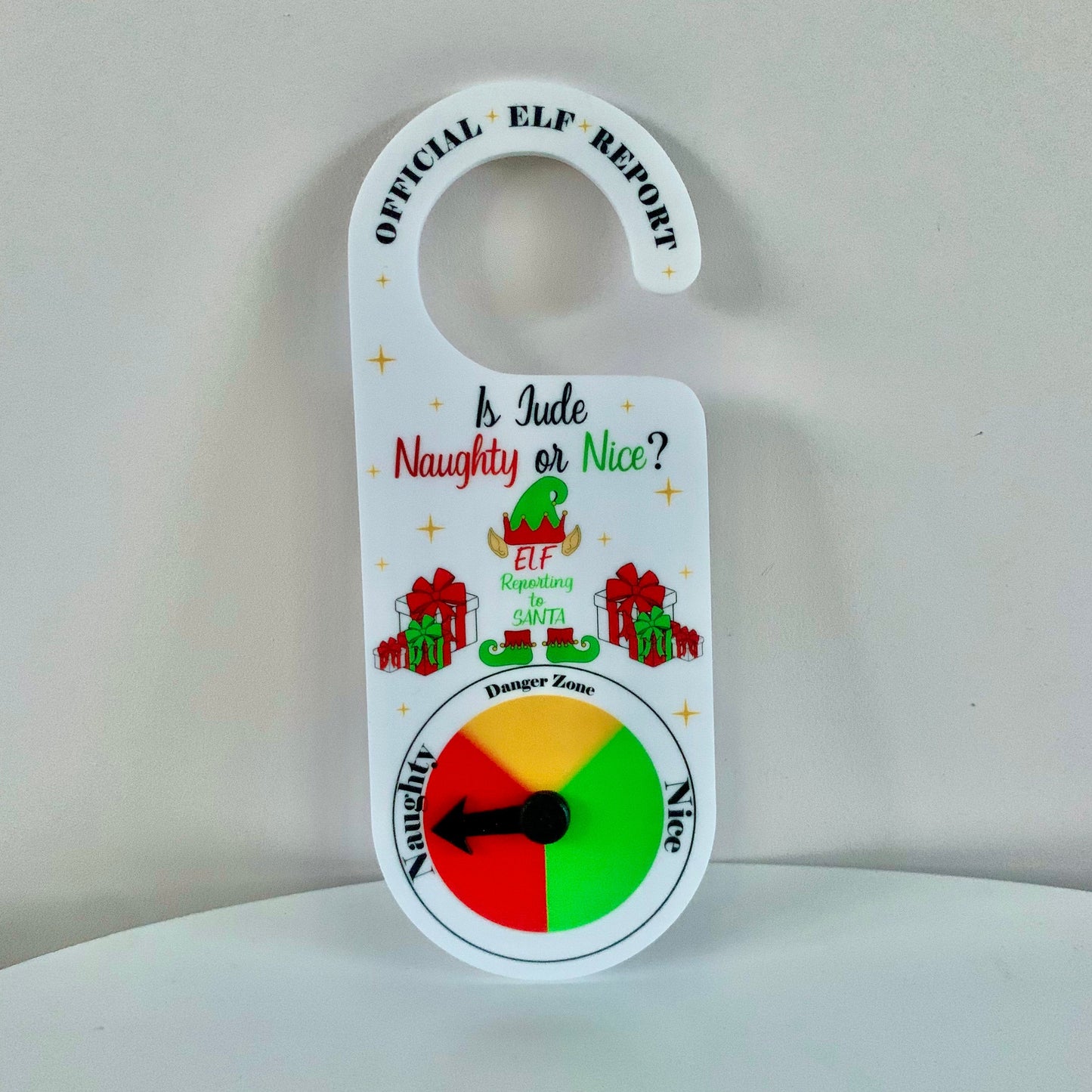 Naughty or Nice Elf Report Door Hanger - Elf on the shelf