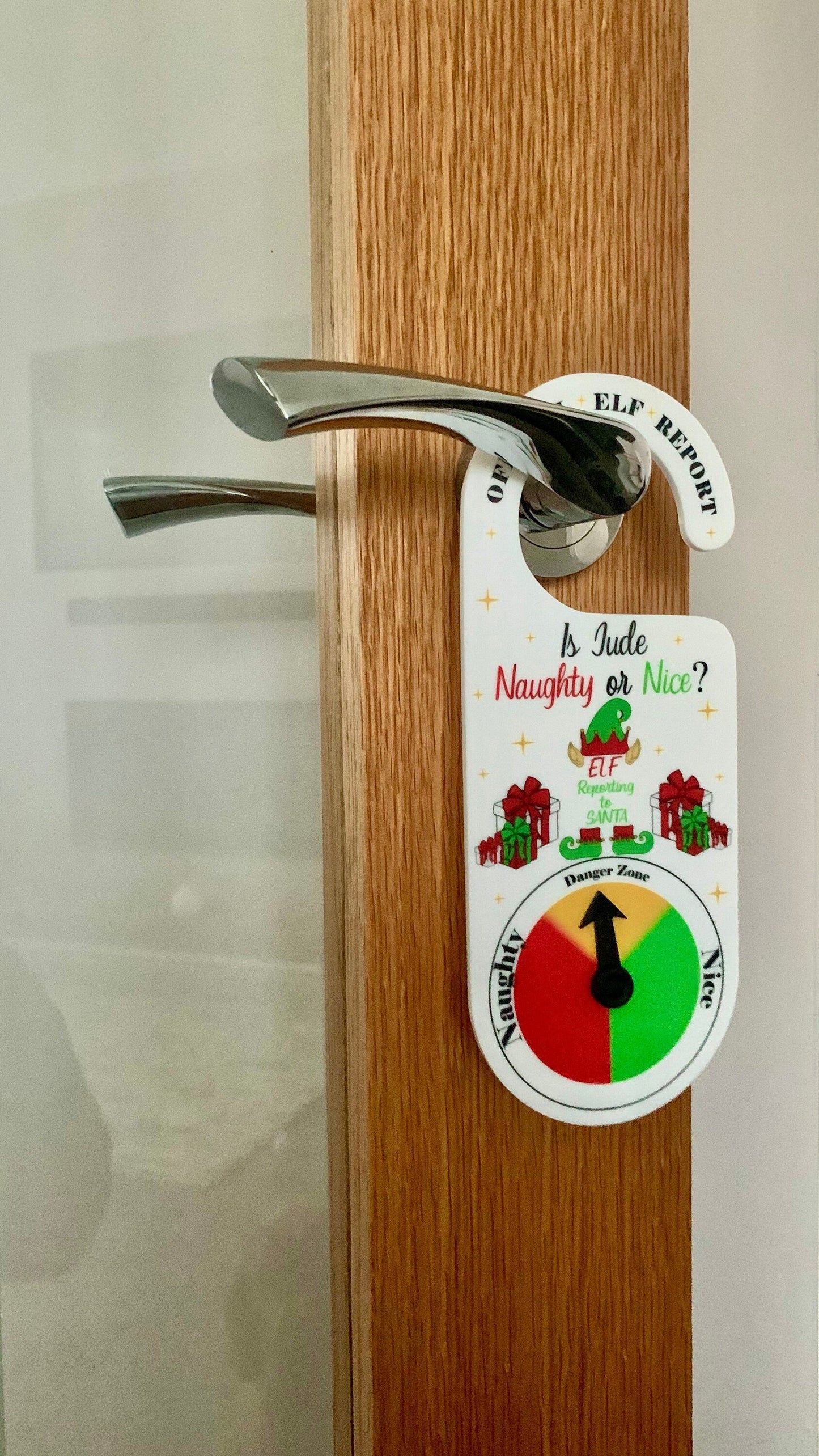 Naughty or Nice Elf Report Door Hanger - Elf on the shelf