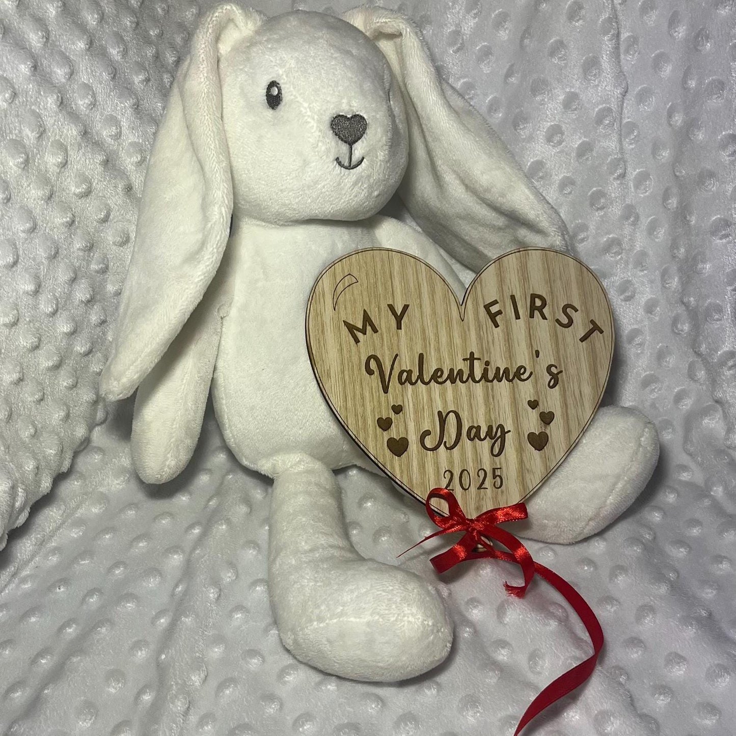 Baby's First Valentine's Photo Prop – Wooden Heart Balloon